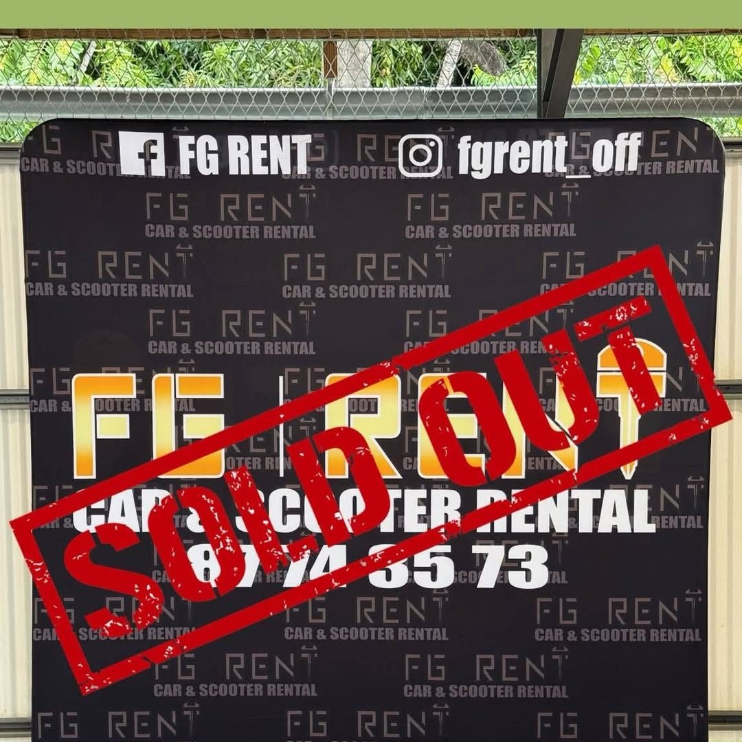 Affiche FG Rent barrée d'un tampon rouge Sold out